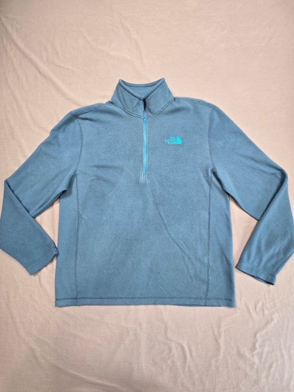 The North Face Mens Large Pullover Jacket Blue Half-Zip Lightweight Fleece